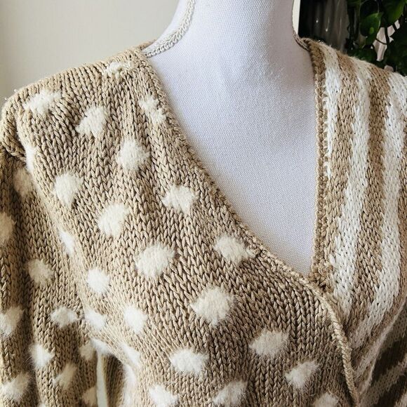 Chantelle Brown & White Angora Rabbit Hair Blend Cozy Sweater - Medium - Picture 2 of 9